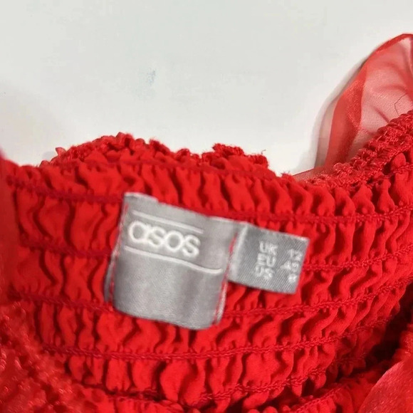 ASOS Shirred Ruffle Bandeau Top - Picture 11 of 12